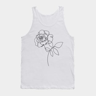 Rose floral plant one line art Tank Top